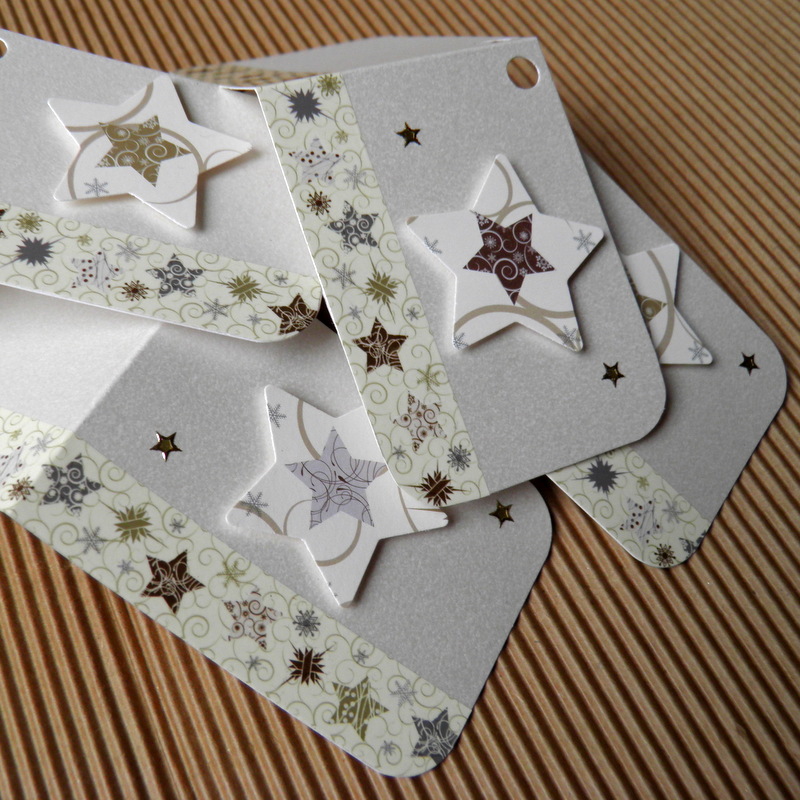 Vánoční cedulky hvězdy 4ks