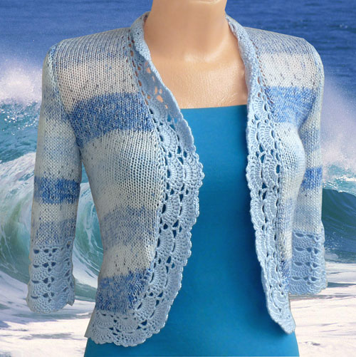 Z mořské pěny pletené (bolerko)