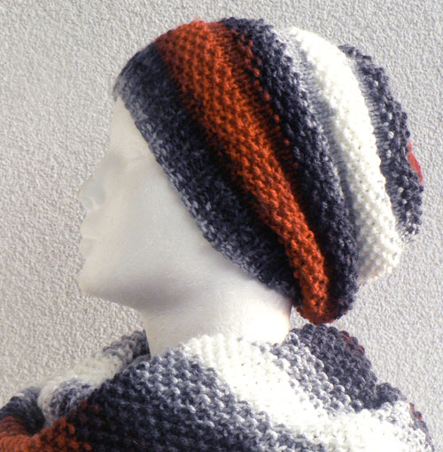 Čepice z hrášku - cihlová