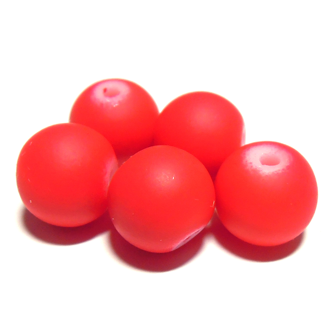 Perla matná 10 mm - malinová - 5 ks