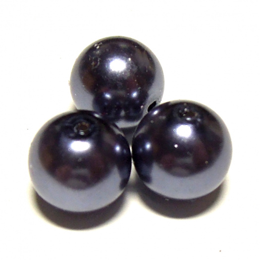 Perla vosková 10 mm - modrá - 10 ks