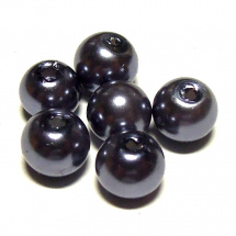 Perla vosková 6 mm - modrošedá - 20 ks