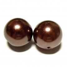 Perla vosková 12 mm - hnědá - 5 ks