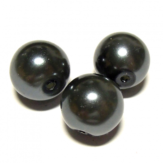 Perla vosková 12 mm - šedá - 5 ks