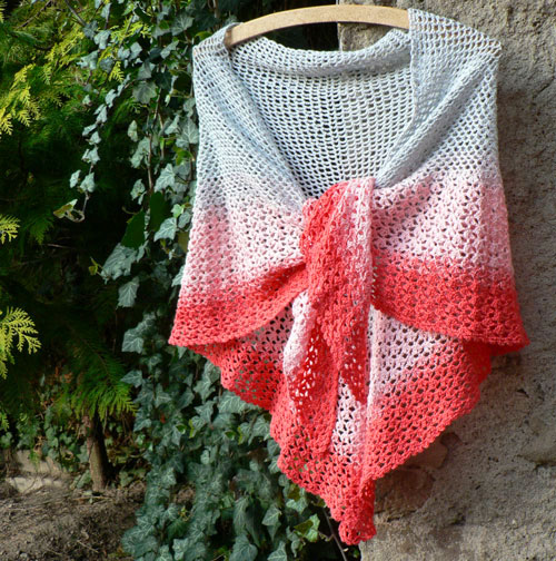 Háčkovaný šátek / pléd - kamenná růže