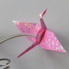 Mačkaní růžolící jeřábi - origami náušnice