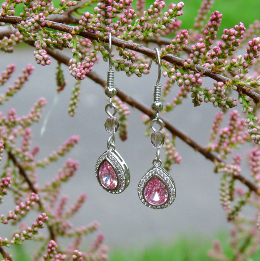 Náušnice - růžový sen (swarovski)