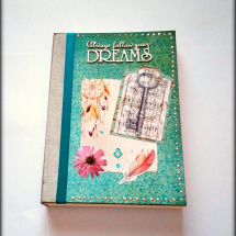 Ručne šitý denník/notes/zápisník/diár/náčrtník/skicár ,,Follow your dreams