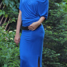 Modré asymetrické šaty