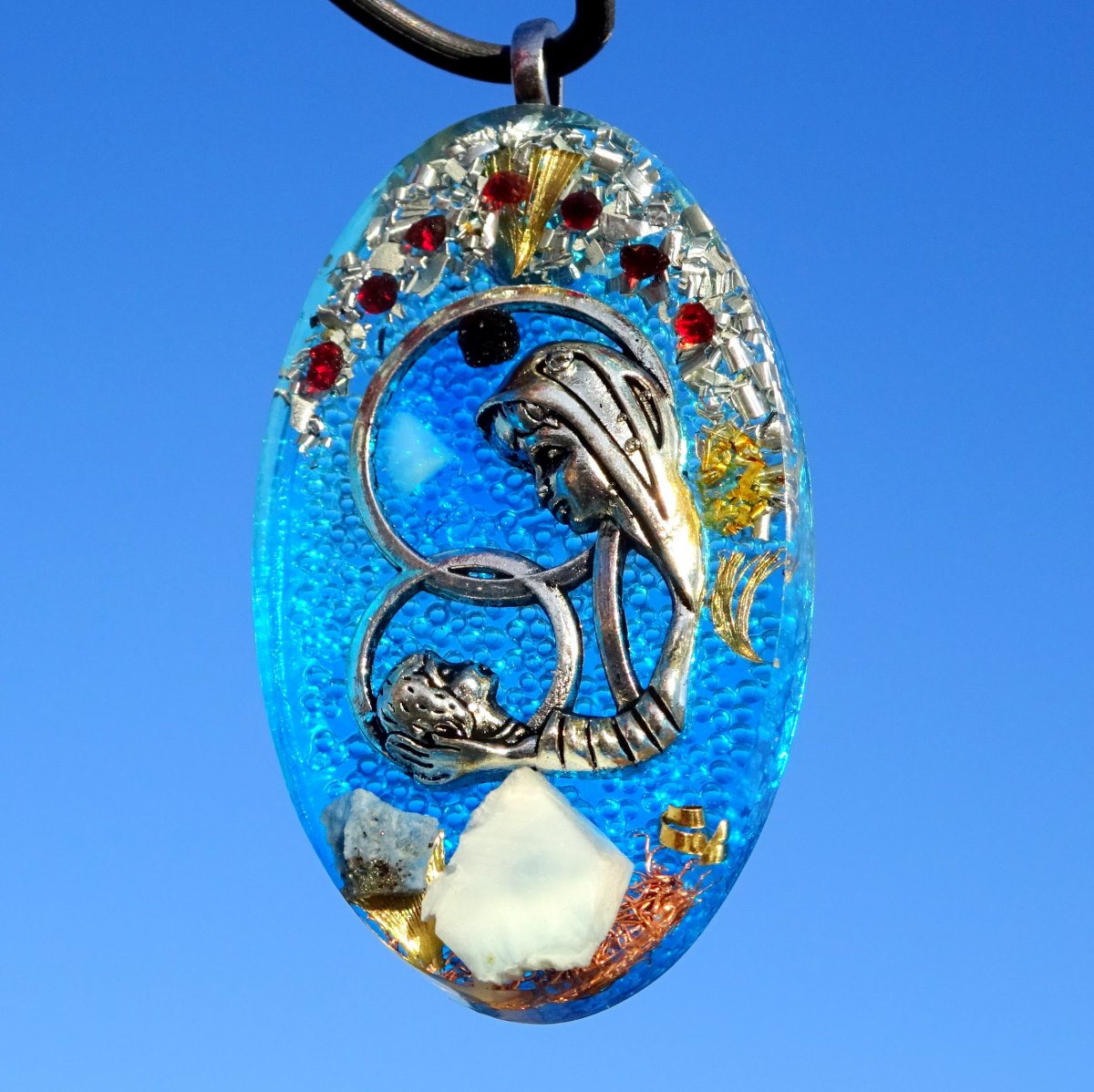 Orgonit obrázek * Madonka A1) ochrana s Larimarem chir ocel