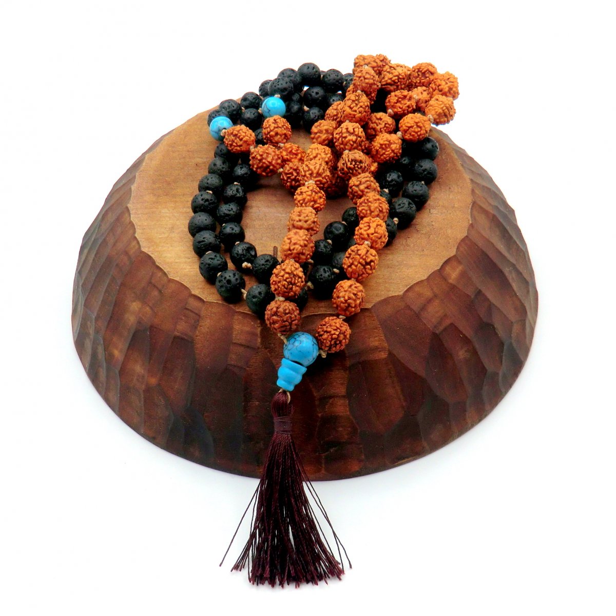 JAPA Mala * Mantra * Rudraksha, Láva, Tyrkenit