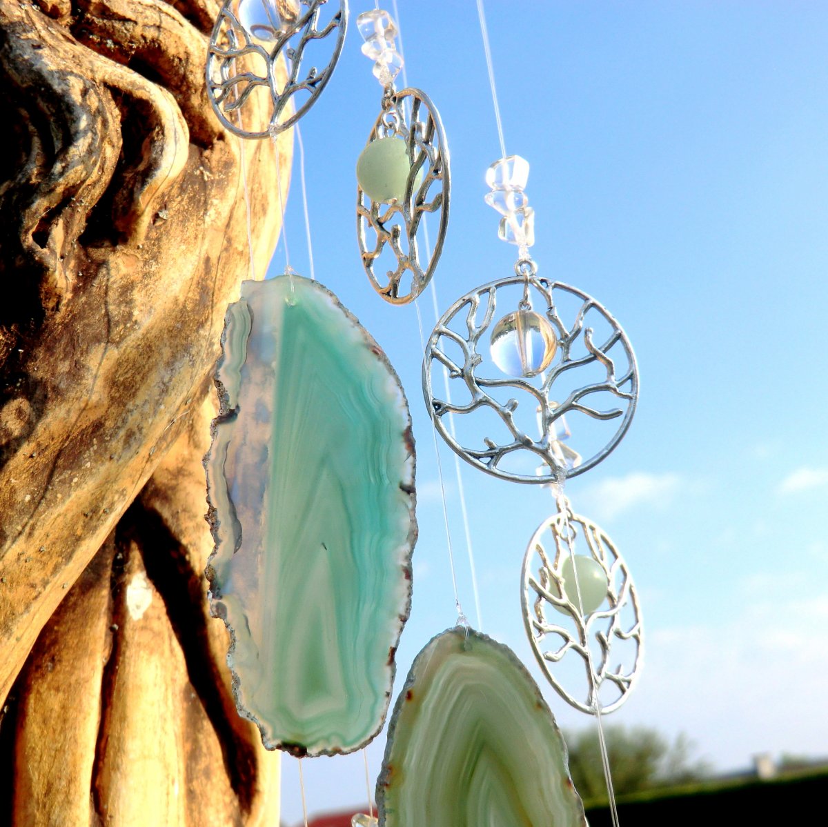 Achát zvonkohra zelená * Křišťálový Strom Života * OBJ