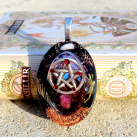  Amulet * Granátový Pentagram *(2) s Rubínem