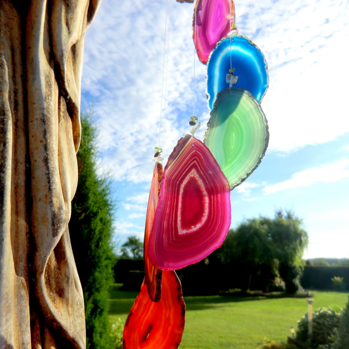 Achátová zvonkohra * Barvy Čaker OBJ * s Křišťálem, Granátem a Olivínem