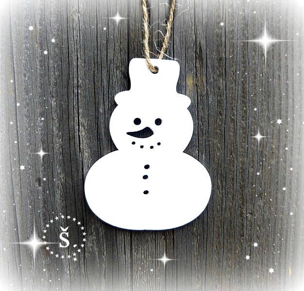 dřevěný sněhuláček