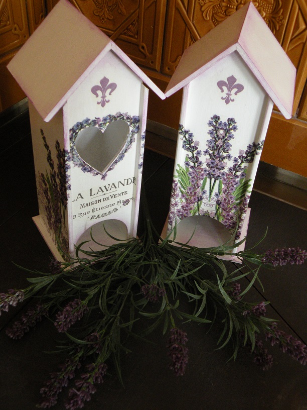 Domek na čajové sáčky větší - levandule