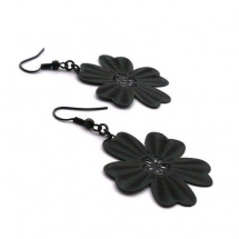 Černé květiny - lehoučké náušnice
