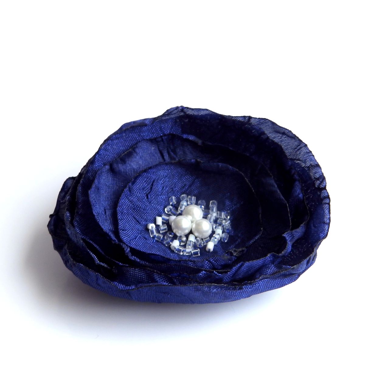 Brož i spona do vlasů - tmavomodrá