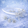 Zimní šperkový set se sněhovou vločkou – elegantní náhrdelník ozdoba do vlasů a náušnice