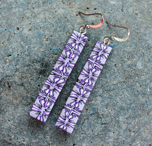 levandulové náušnice