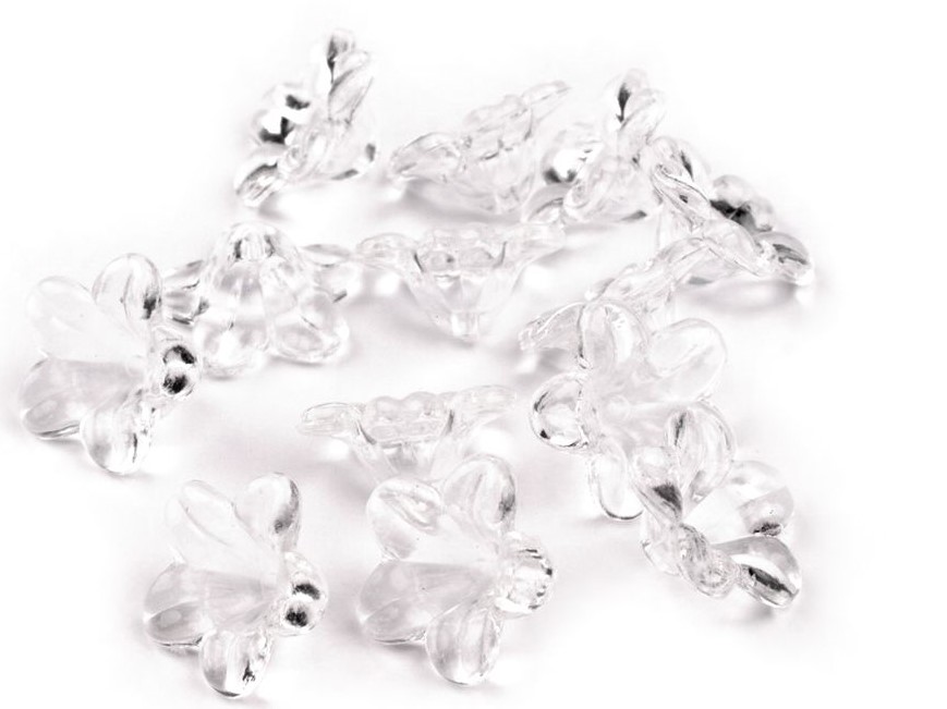 Zvoneček transparent 12 mm (50ks) - bílá