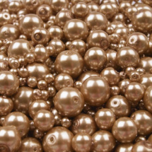 Voskované perly MIX velikostí cca Ø4-10mm - 12 ks