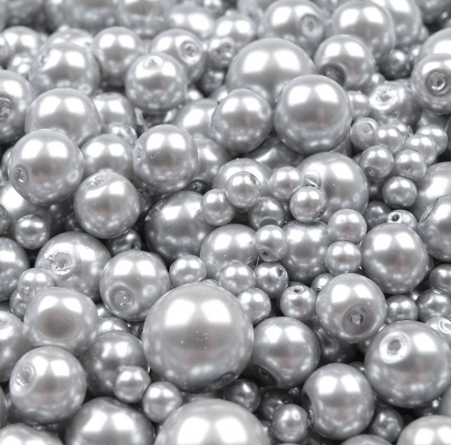 Voskované perly MIX velikostí cca Ø4-12mm - 12 ks