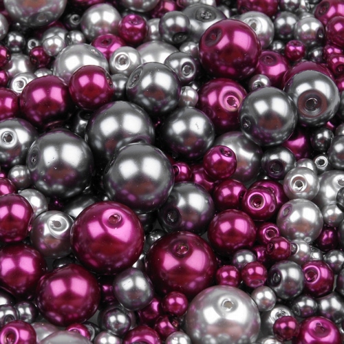 Voskované perly MIX velikostí cca Ø4-12mm - 12 ks