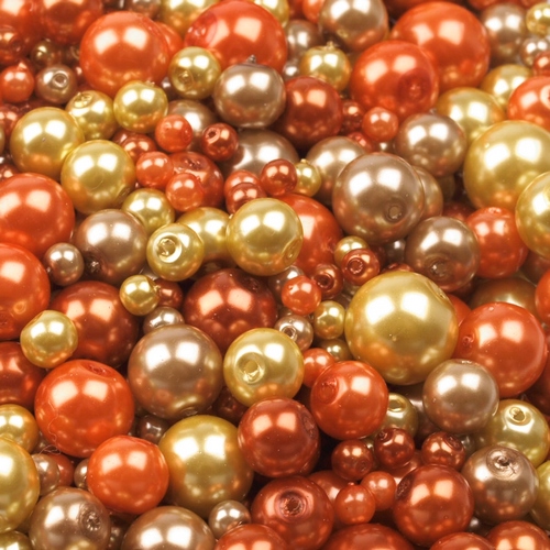 Voskované perly MIX velikostí cca Ø4-10mm - 12 ks