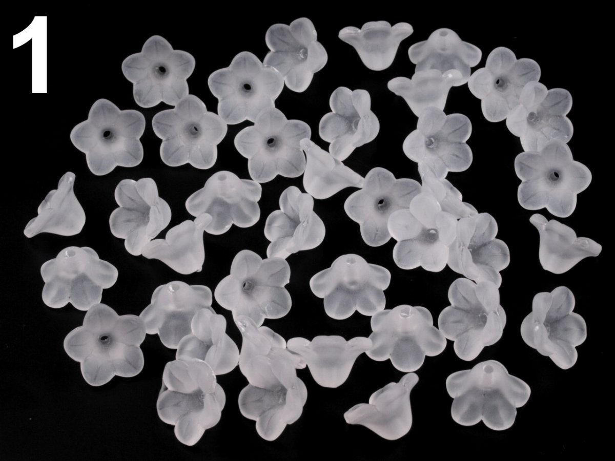 Korálky plastové 8x12mm květ