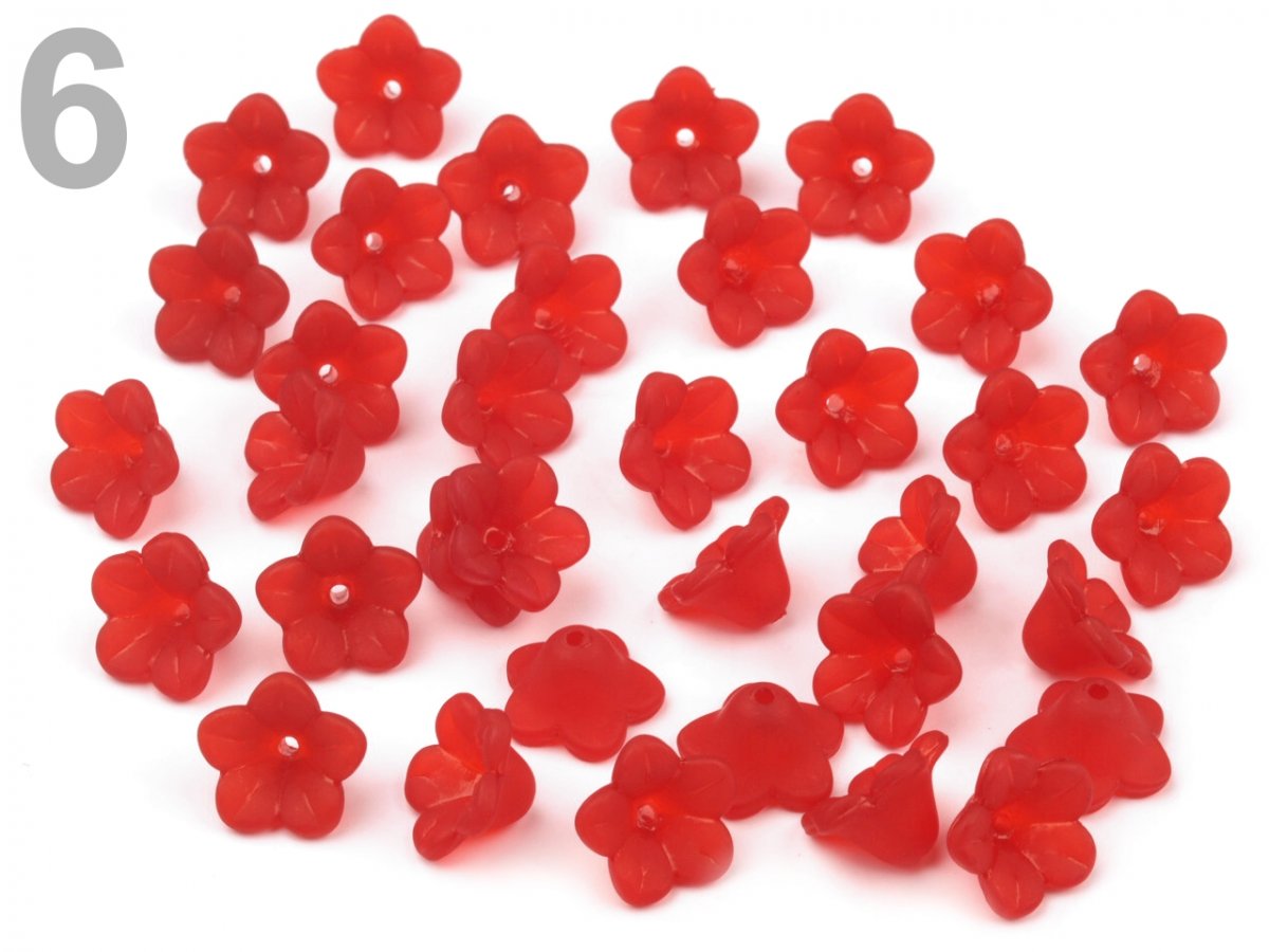 Korálky plastové 8x12mm květ