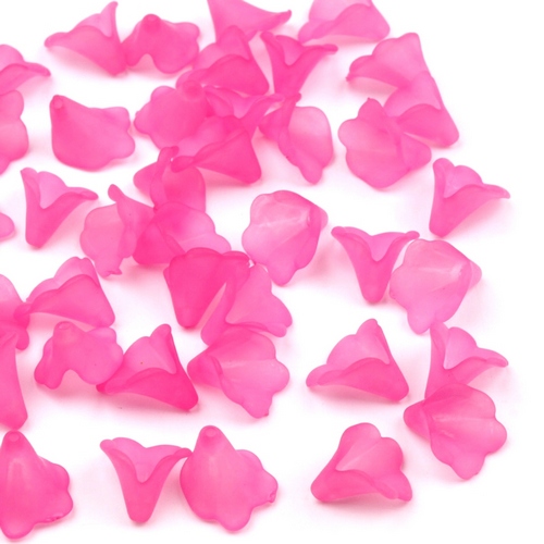 Květ kala plast 10X10mm TRANSPARENT- 20ks růžová