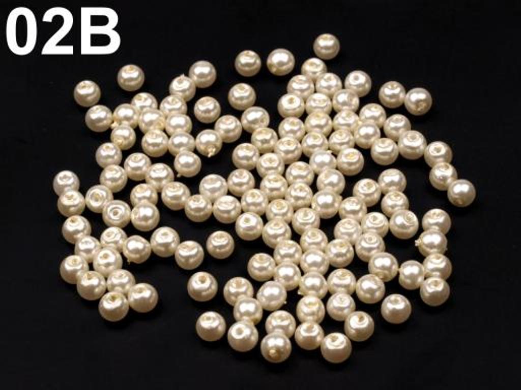 Voskované perly kuličky Ø4mm hladké cca 100 ks