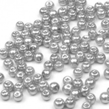 Voskované perly kuličky Ø4mm hladké cca 100 ks