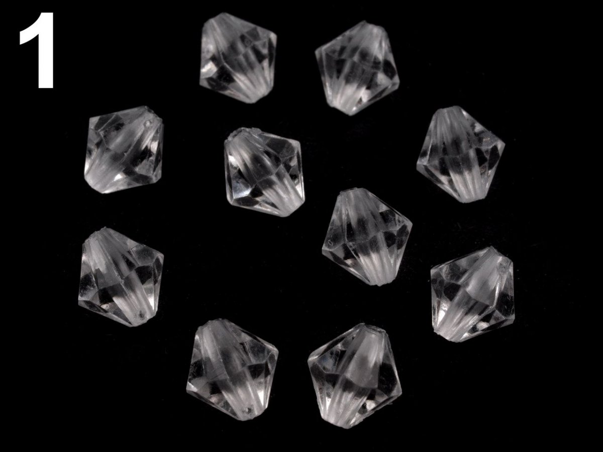 Plastové broušené korálky 8x8 mm sluníčko