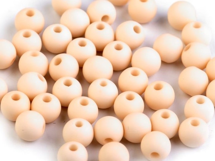 Plastové korálky 8mm (30ks) - pudrová