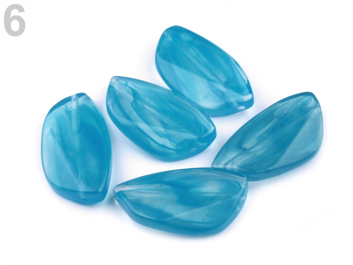 Korálky plastové 22x40 mm nepravidelná placka