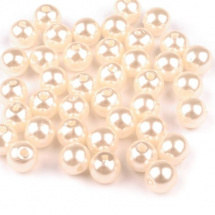 Plastové korálky 6mm (60ks) - perlová