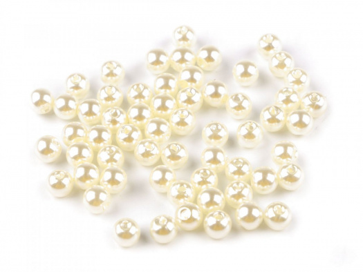 Plastové voskové korálky 6 mm (20g) - perlová