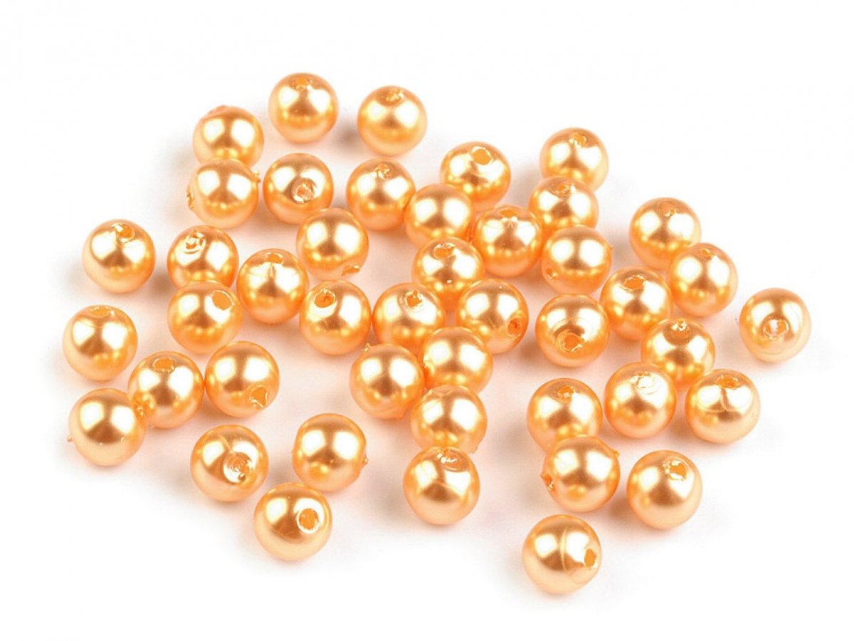 Plastové voskové korálky 6 mm (20g) - zlatá