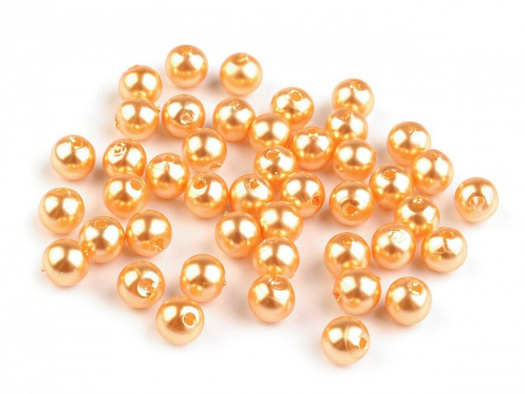 Plastové voskové korálky 6 mm (20g) - zlatá