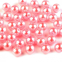 Plastové voskové korálky 8 mm (40ks) - růžová