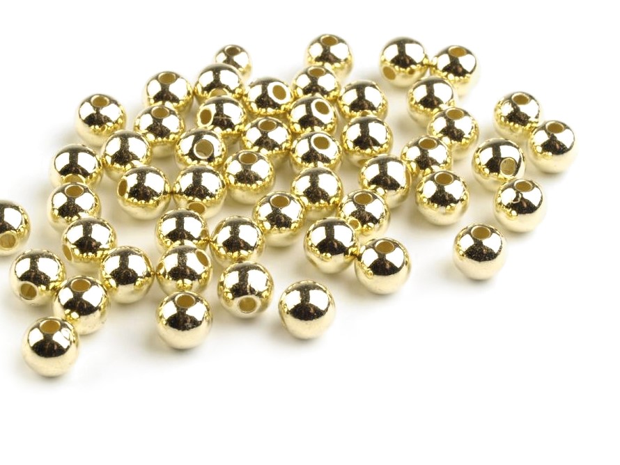 Plastové korálky 6mm (100ks) - zlatá