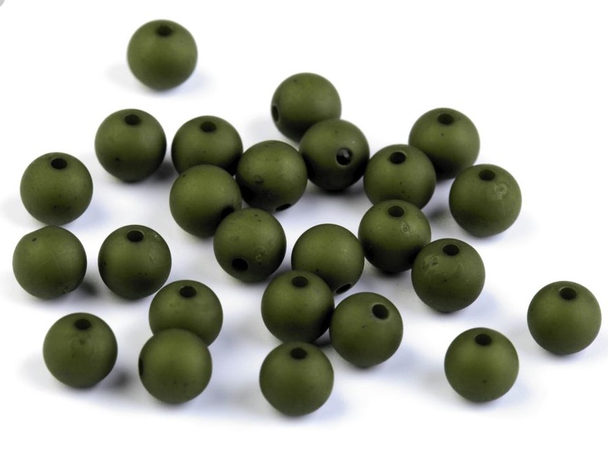 Plastové korálky 8mm (30ks) - khaki