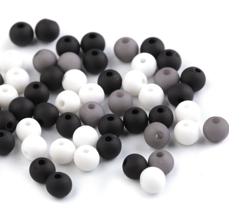 Plastové korálky 6mm (100ks) - mix