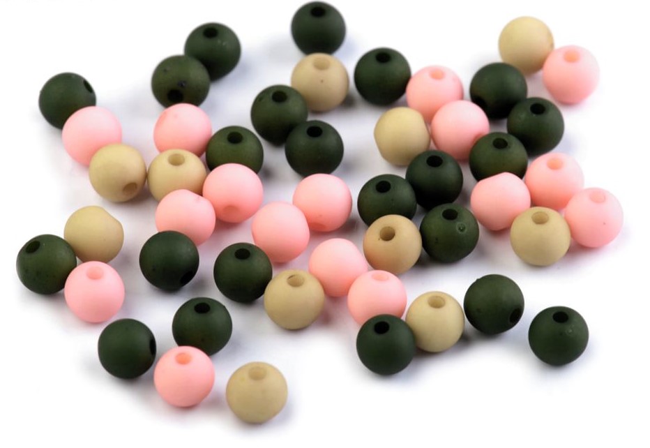 Plastové korálky 6mm (100ks) - mix