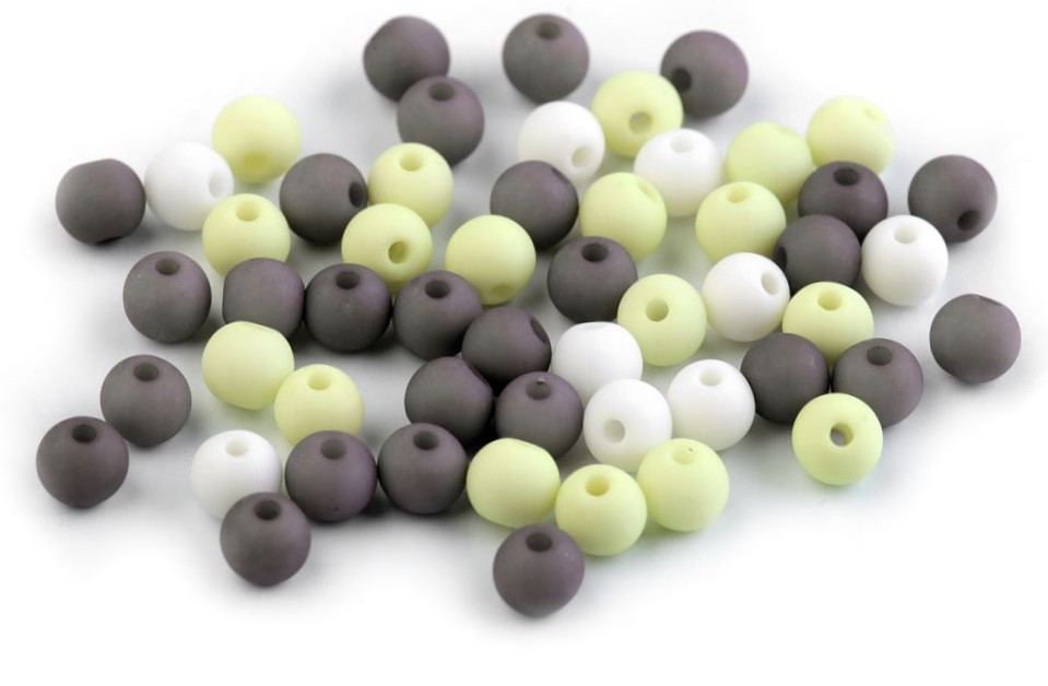 Plastové korálky 6mm (50ks) - mix