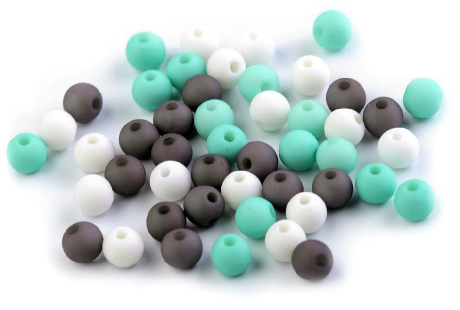 Plastové korálky 6mm (50ks)