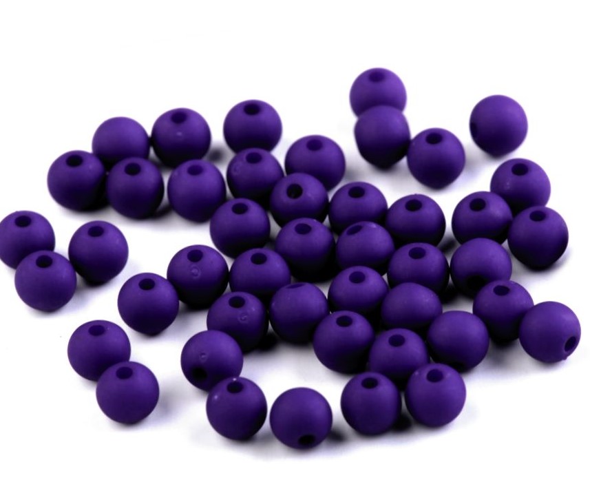 Plastové korálky 6mm (50ks) - tm.modrá