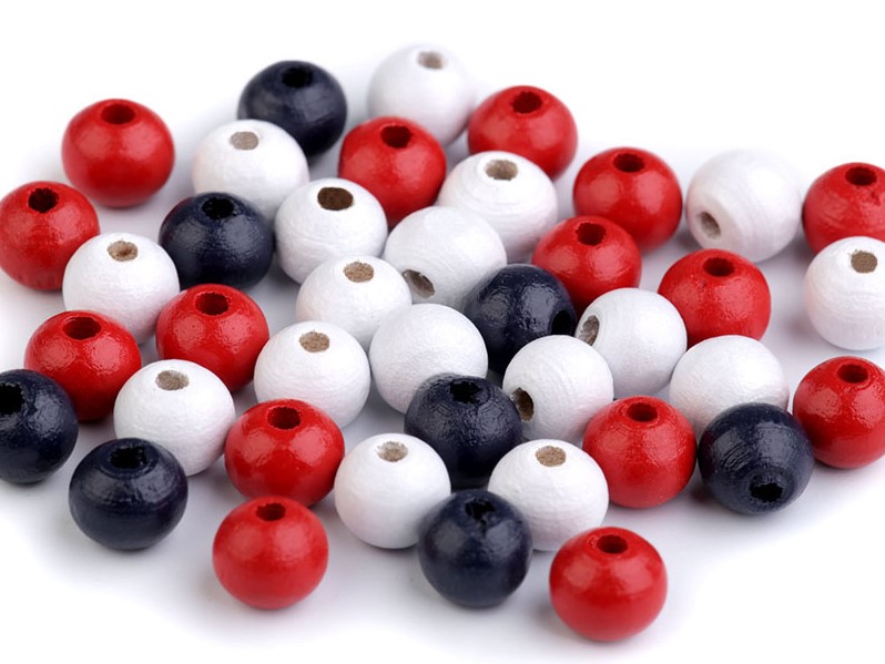 Dřevěné korálky - 60 kusů